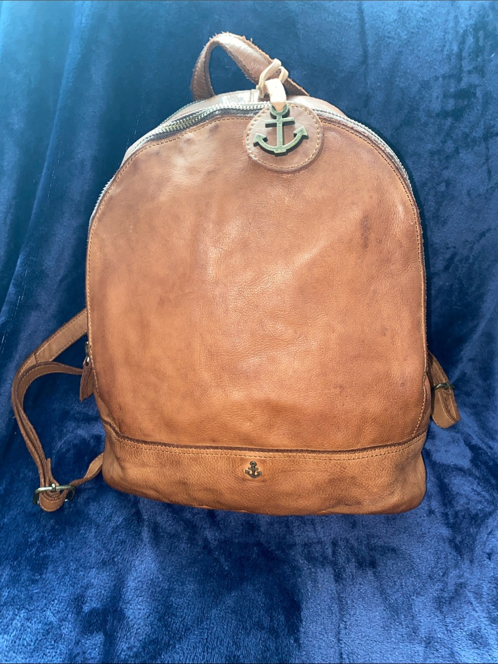 Harbour 2nd Cognac Leather Backpack with Anchor Detail